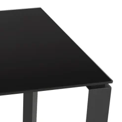 ALTEREGO Bureau droit design 'BAKUS' en verre et métal noir Outlet