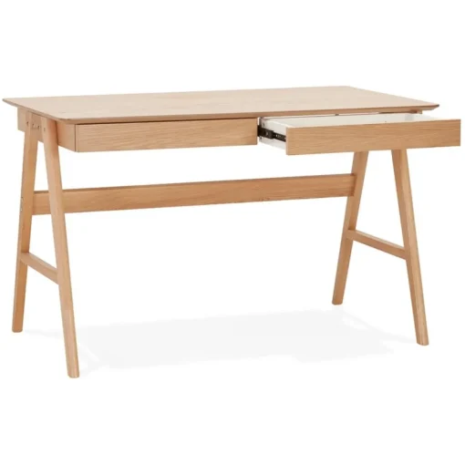 ALTEREGO Bureau droit design 'SIROKO' en bois naturel