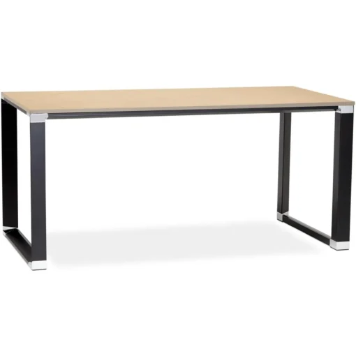 ALTEREGO Bureau droit design 'XLINE' en bois finition naturelle et métal noir Online