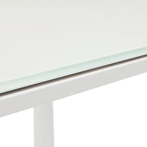 ALTEREGO Bureau droit design 'XLINE' en verre blanc Sale