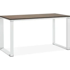 3S. x Home Bureau Piétement en Métal CESARO Marron foncé Blanc Outlet
