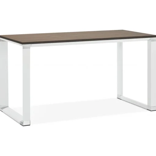 3S. x Home Bureau Piétement en Métal CESARO Marron foncé Blanc Outlet