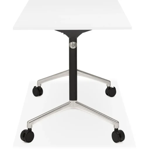 ALTEREGO Bureau pliable 'FLEXO' blanc sur roulettes New