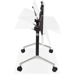 ALTEREGO Bureau pliable 'FLEXO' blanc sur roulettes New