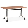 ALTEREGO Bureau pliable 'FLEXO' sur roulettes en bois finition Noyer