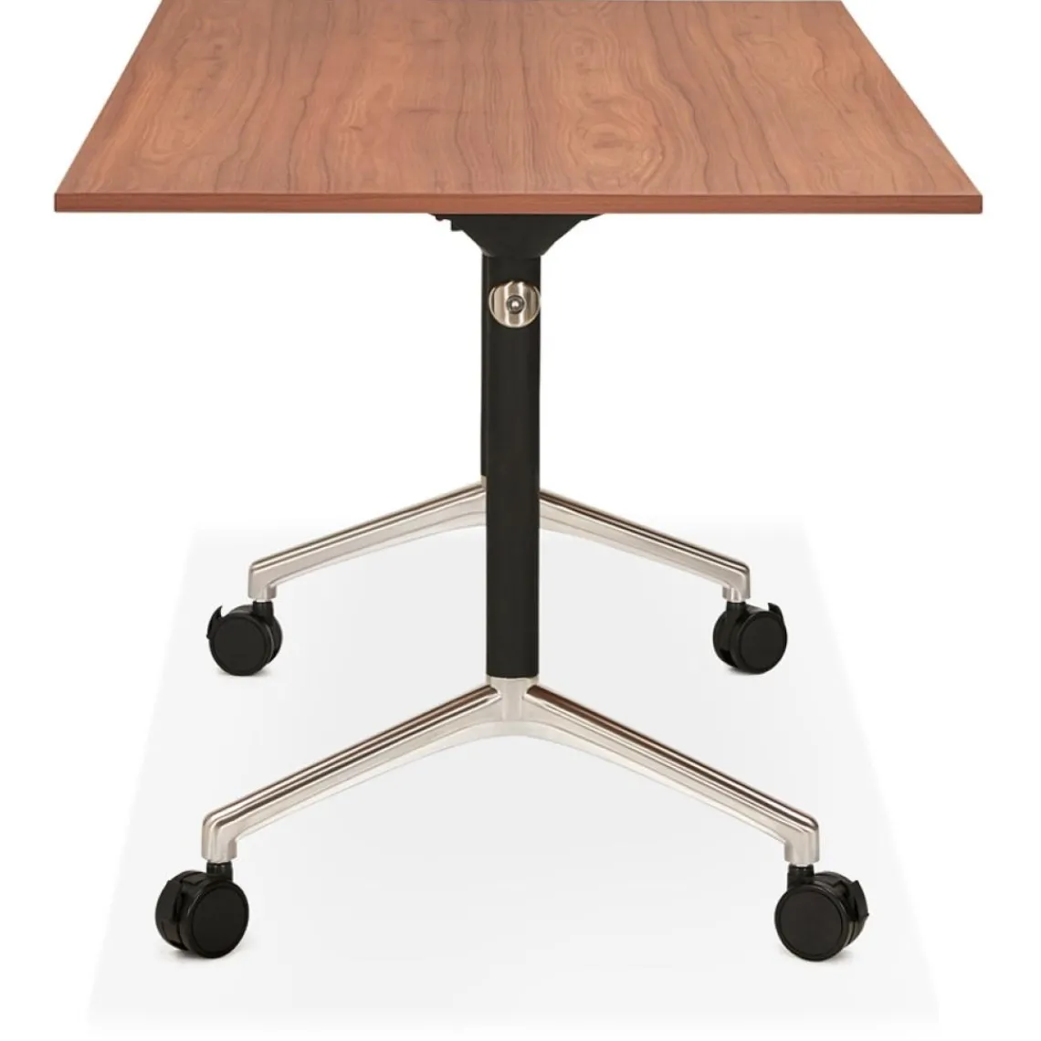 ALTEREGO Bureau pliable 'FLEXO' sur roulettes en bois finition Noyer