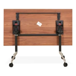 ALTEREGO Bureau pliable 'FLEXO' sur roulettes en bois finition Noyer