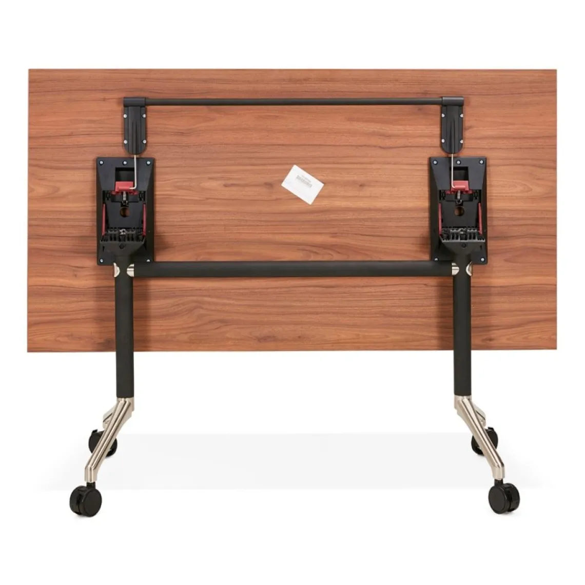 ALTEREGO Bureau pliable 'FLEXO' sur roulettes en bois finition Noyer