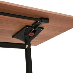 ALTEREGO Bureau pliable 'FLEXO' sur roulettes en bois finition Noyer