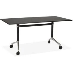 ALTEREGO Bureau pliant 'FLEXO' noir sur roulettes