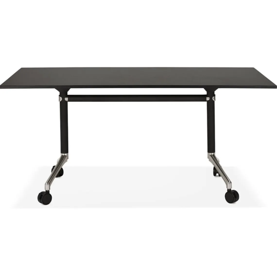 ALTEREGO Bureau pliant 'FLEXO' noir sur roulettes