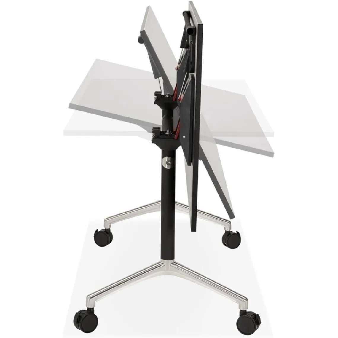 ALTEREGO Bureau pliant 'FLEXO' noir sur roulettes