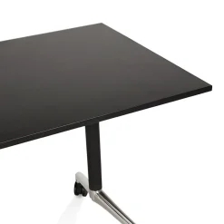 ALTEREGO Bureau pliant 'FLEXO' noir sur roulettes