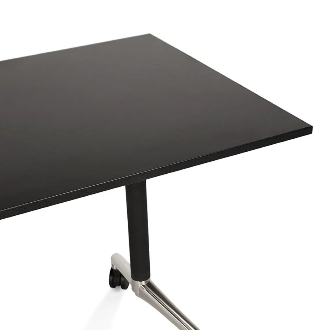 ALTEREGO Bureau pliant 'FLEXO' noir sur roulettes