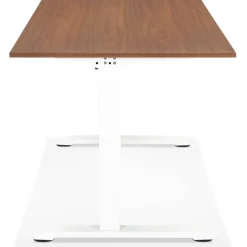 ALTEREGO Bureau réglable en hauteur 'OSMOSE' en bois Noyer et métal blanc Best