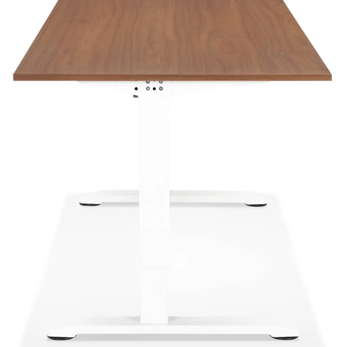 ALTEREGO Bureau réglable en hauteur 'OSMOSE' en bois Noyer et métal blanc Best