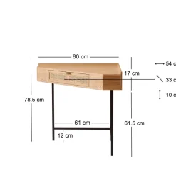 3S. x Home Bureau SETO style scandinave minimaliste sa structure en rotin et bois durable certifiée FSC design intemporel Outlet