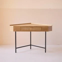 3S. x Home Bureau SETO style scandinave minimaliste sa structure en rotin et bois durable certifiée FSC design intemporel Outlet