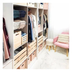 Calicosy Caisse en pin massif modulable et empilable Outlet