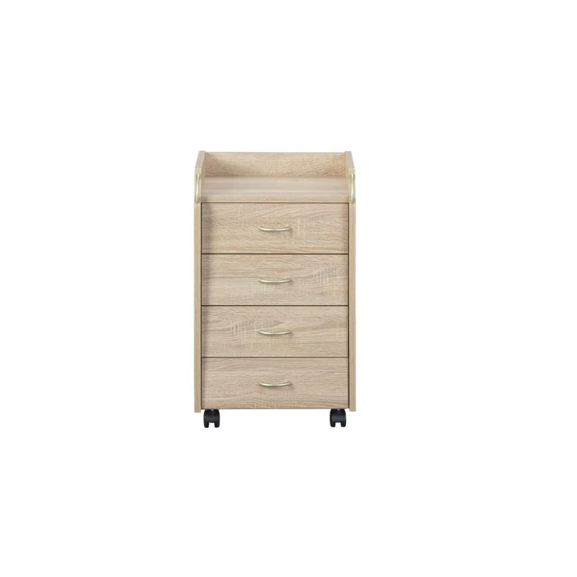 3S. x Home Caisson à roulettes en Bois massif Marron New
