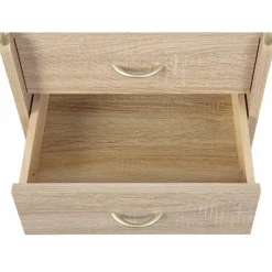 3S. x Home Caisson à roulettes en Bois massif Marron New