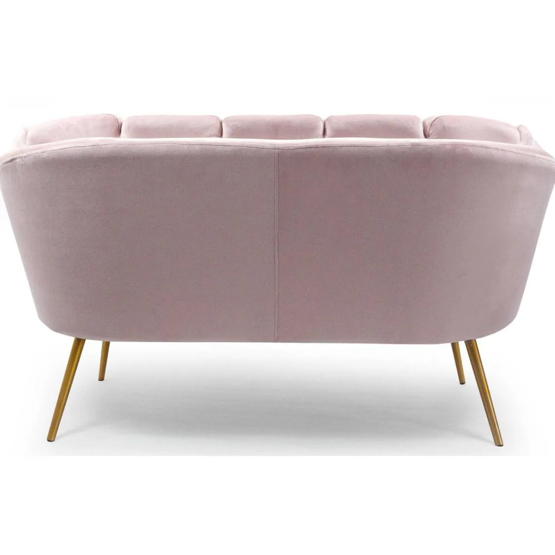 3S. x Home Canapé 2 places arrondi Brenda Velours Rose pieds Or Online