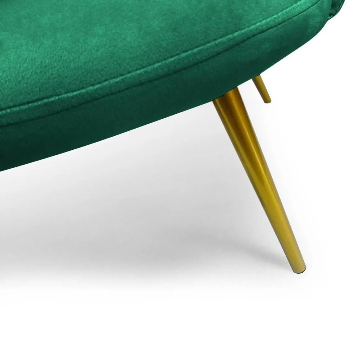 3S. x Home Canapé 2 places arrondi Brenda Velours Vert pieds Or Best