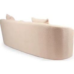 3S. x Home Canapé 4 places au design élégant et incurvé Alex XL Tissu bouclette Beige Discount