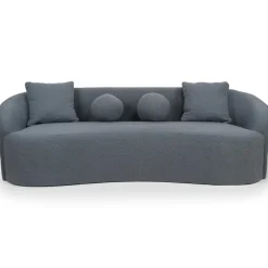 3S. x Home Canapé 4 places au design élégant et incurvé Alex XL Tissu bouclette Gris