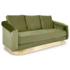 3S. x Home Canapé 3 Places KENPARK Velours Kaki Discount