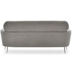 3S. x Home Canapé 3 places moderne avec haut dossier Damigal Tissu doux Gris Best