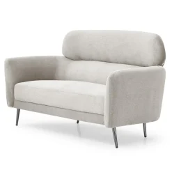 3S. x Home Canapé 2 places moderne avec haut dossier Damigal Tissu doux Beige