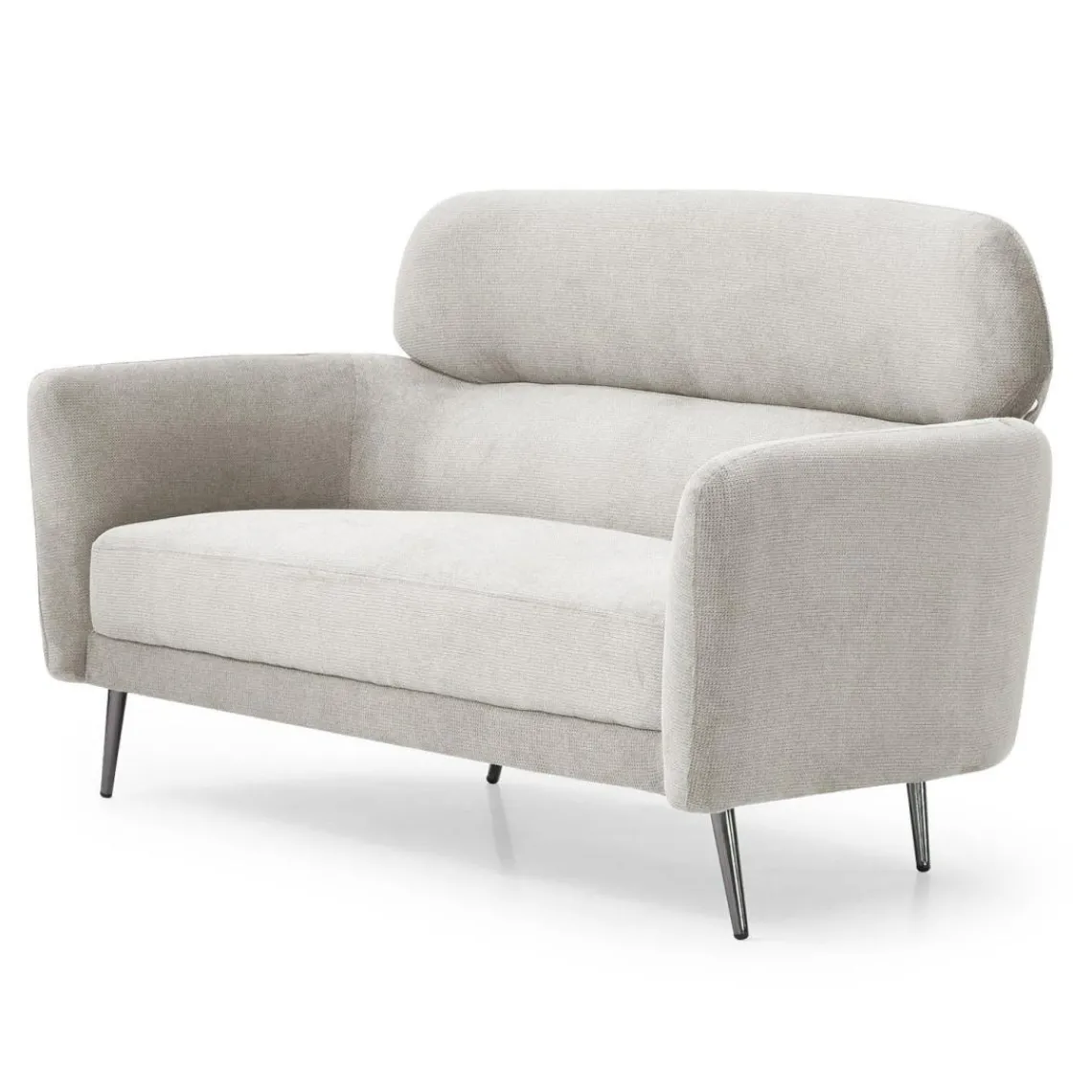 3S. x Home Canapé 2 places moderne avec haut dossier Damigal Tissu doux Beige