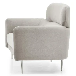 3S. x Home Canapé 2 places moderne avec haut dossier Damigal Tissu doux Beige