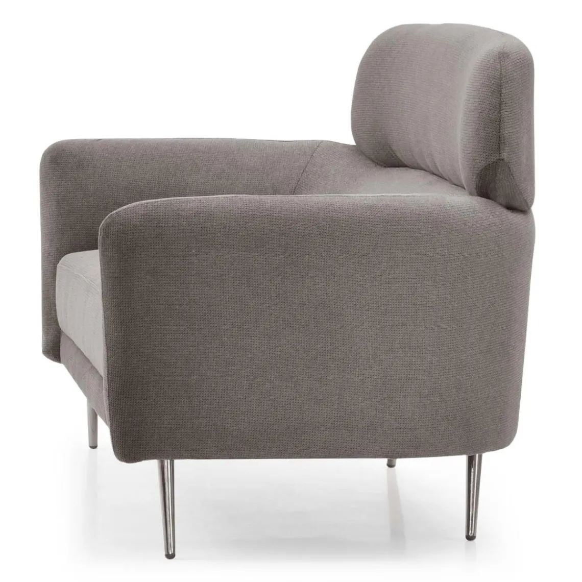 3S. x Home Canapé 2 places moderne avec haut dossier Damigal Tissu doux Gris taupe Discount