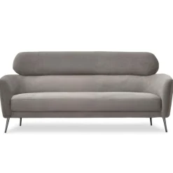 3S. x Home Canapé 3 places moderne avec haut dossier Damigal Tissu doux Gris taupe Online