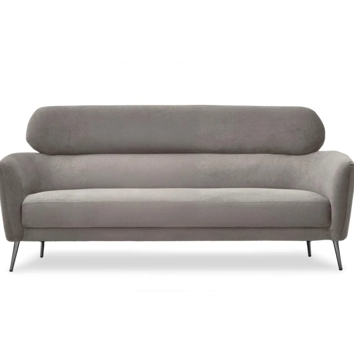 3S. x Home Canapé 3 places moderne avec haut dossier Damigal Tissu doux Gris taupe Online