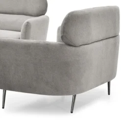 3S. x Home Canapé 2 places moderne avec haut dossier Damigal Tissu doux Gris Best