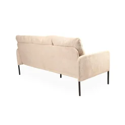 3S. x Home Canapé 3 places moderne et élégant Manuelo Velours côtelé Beige