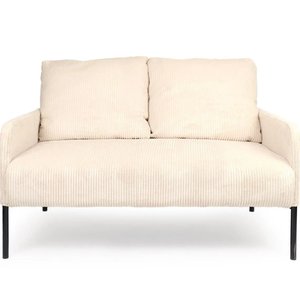 3S. x Home Canapé 2 places moderne et élégant Manuelo Velours côtelé Beige Online