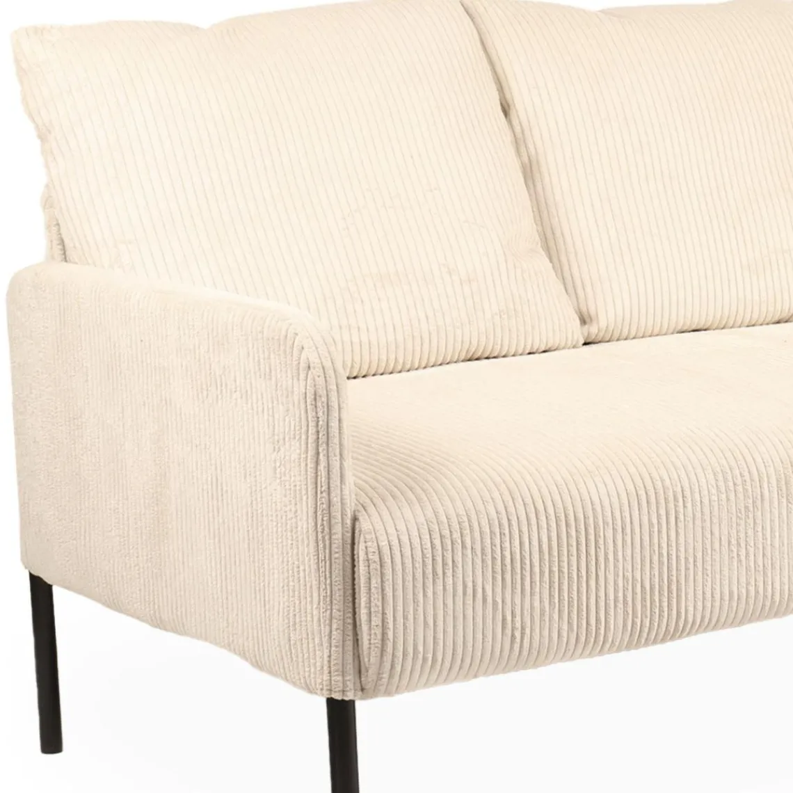 3S. x Home Canapé 2 places moderne et élégant Manuelo Velours côtelé Beige Online