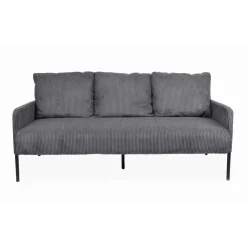 3S. x Home Canapé 3 places moderne et élégant Manuelo Velours côtelé Gris foncé Sale