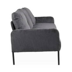 3S. x Home Canapé 3 places moderne et élégant Manuelo Velours côtelé Gris foncé Sale