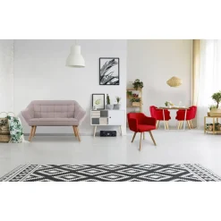 3S. x Home Canapé 2 places Scandinave Zentao Tissu Beige Discount