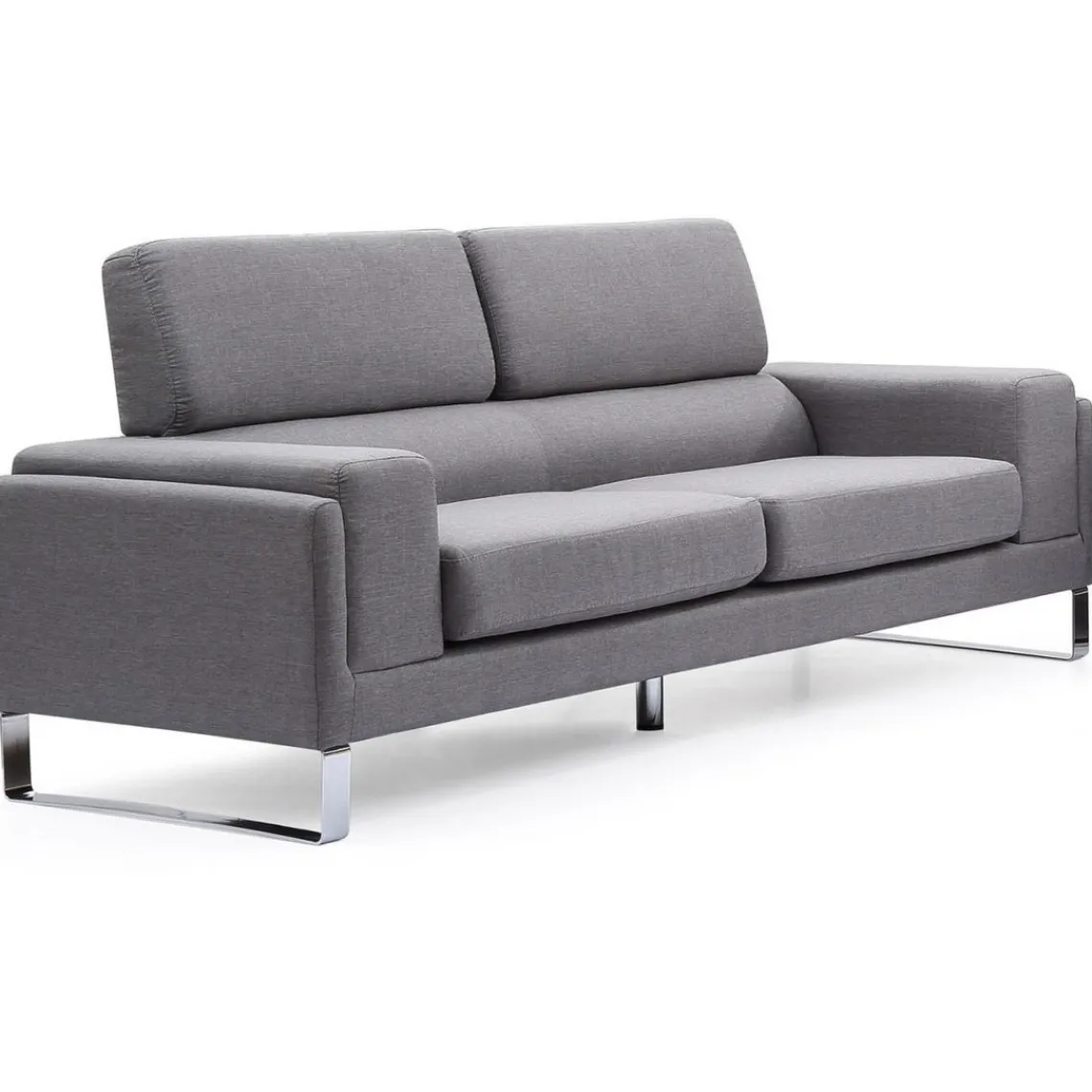 3S. x Home Canapé 3 Places Tissu Gris Clair BATO