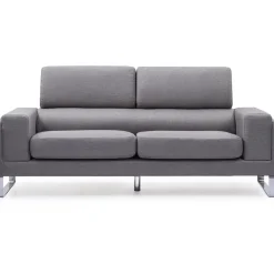 3S. x Home Canapé 3 Places Tissu Gris Clair BATO