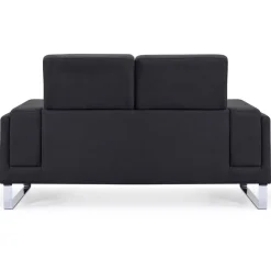 3S. x Home Canapé 2 Places Tissu Noir BATO Discount