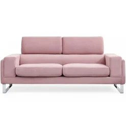 3S. x Home Canapé 3 places Velours côtelé GRAHAM Rose Best