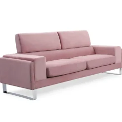 3S. x Home Canapé 3 places Velours côtelé GRAHAM Rose Best