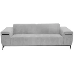 3S. x Home Canapé 3 Places Velours Côtelé CHRIS Gris Sale